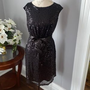 Sheer overlay sequin dress